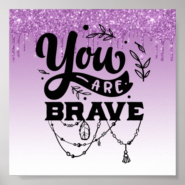 Coleta de Poster de Cotação Inspiracional Glitter (Frente)