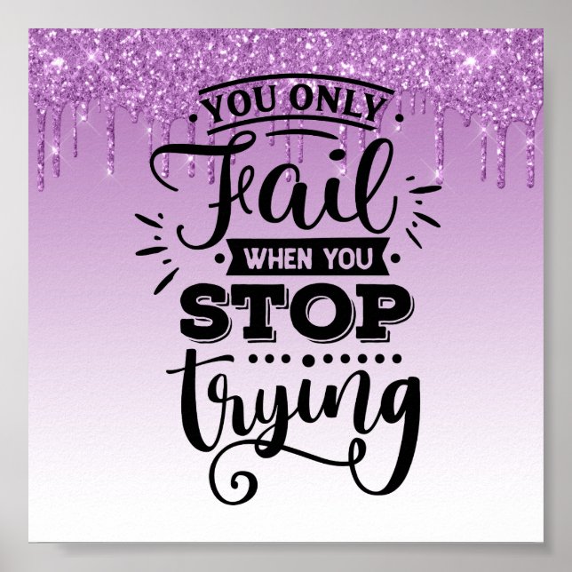 Coleta de Poster de Cotação Inspiracional Glitter (Frente)