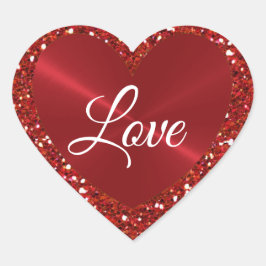 Coleta vermelha e adesivo com forma de coração