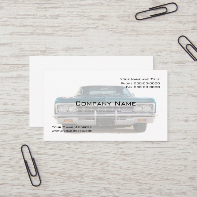 Coletor de Carros Clássico Cartão de visita (Frente/Verso In Situ)