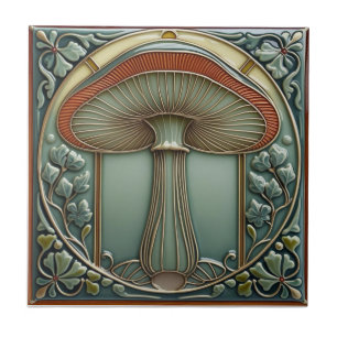 Colheita Crescendo Art Nouveau vintage cogumelo