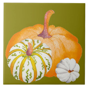 Colheita de abóbora num Azulejo cerâmico (3)