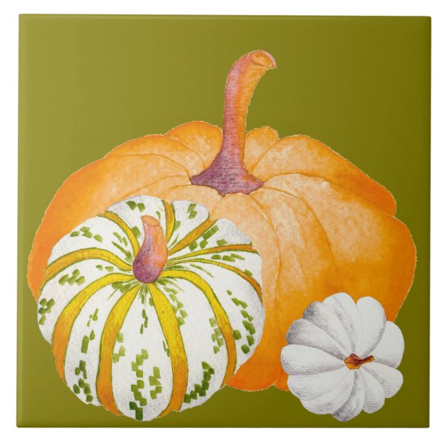 Colheita de abóbora num Azulejo cerâmico (3) (Frente)