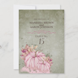 Colheita de Abóbora ROSA - Cartão de Mesa Plano