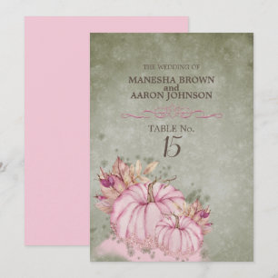 Colheita de Abóbora ROSA - Cartão de Mesa Plano