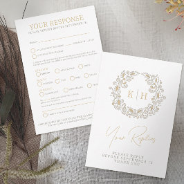 Colheita de casamento de outono com monograma RSVP