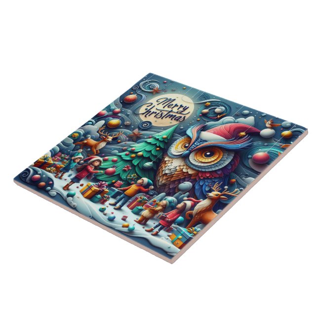 Colheita de Natal debaixo de uma coruja branca (Lateral)