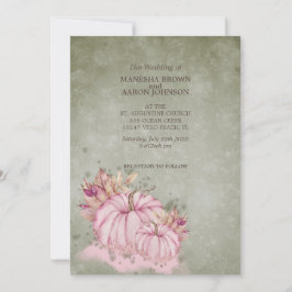 Colheita de PINK Pumpkin - Convite de casamento