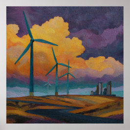 Colheita de Ventos - Poster Solarpunk