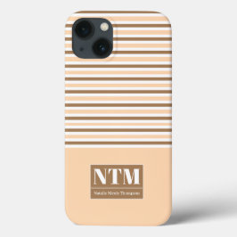 Colher grandes iniciais brancas Strippes Beige