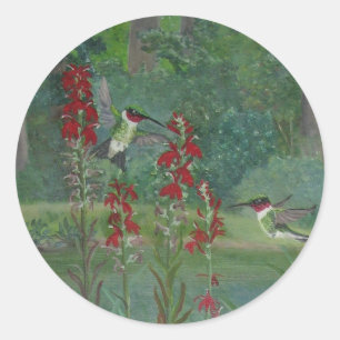 Colibris pela etiqueta da lagoa