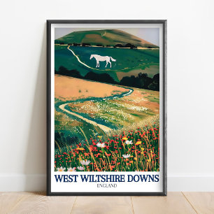 Colina de West Wiltshire - Impressão do Cavalo Bra