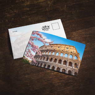 Coliseu de Roma Itália Cartão Postal Pintado
