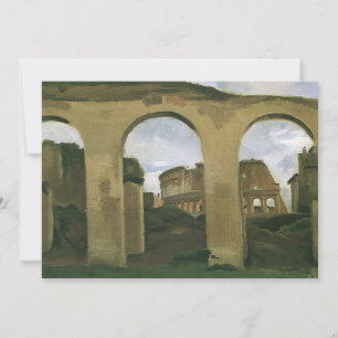 Coliseu visto através das Arcadas em Roma, Itália