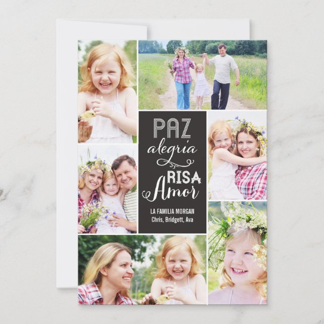 Collage desea día de tarjeta con foto (Frente)