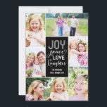 Collage deseja Cartão com fotos de Férias - Preto<br><div class="desc">Celebre a temporada com este cartão de feriado moderno e na moda de Berry Berry Sweet. Visite WWW.BERRYBERRYSWEET.COM para ver a nossa coleção de artigos de na moda.</div>