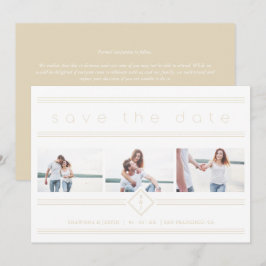 Collage Minimalist 3 Photos Couple Wedding Initial