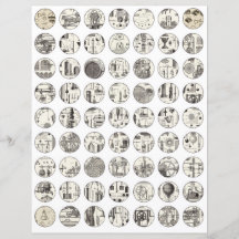 Collage sheet vintage science Elementos do livro d