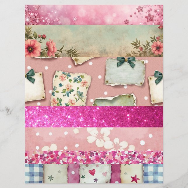 Collage style vintage scrapbook paper (Frente)