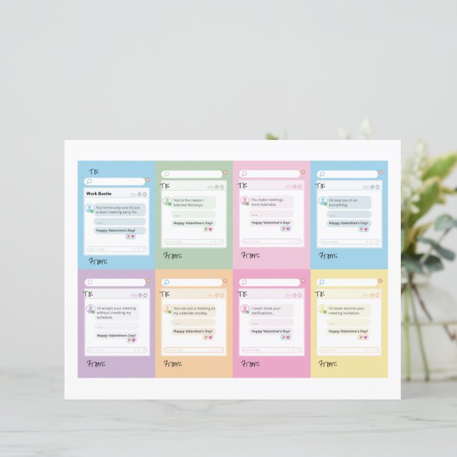 Colleague Valentine Card Corporate Pun Valentine (Em pé/Frente)