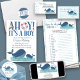 Poster do jogo de Chá de fraldas de caça de meia-b (Happy Whale baby shower collection of invitations, stationery and day-of-event decor)