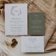 Convite Folha mínima | Verde Escuro Tudo Em Um Casamento (Minimal Leaf Olive & Sage Wedding Collection by Fresh & Yummy Paperie.)