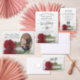 Cartão Postal De Anúncio Calendário de Casamento de Rosa vermelha Elegante  (Personalize a coleção deste criador independente.)