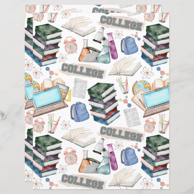 College Scrapbook Paper (Frente/Verso)