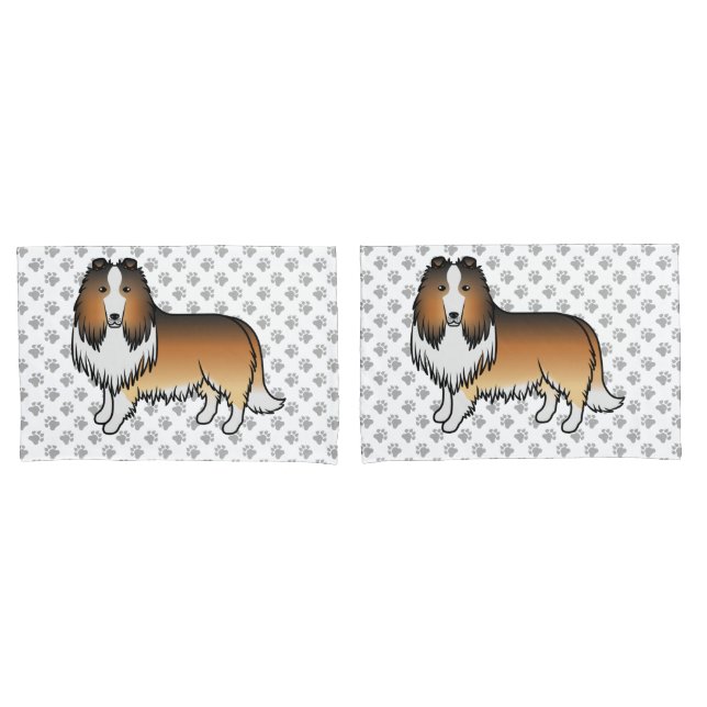 Collie Áspero Sable Cachorro de Desenho Animado Fo (Frente - conjunto)