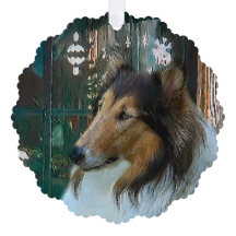 Collie de Natal na Janela