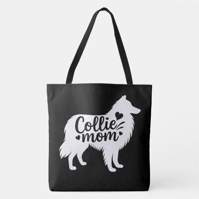 Collie Mamãe Tote Bag (Frente)