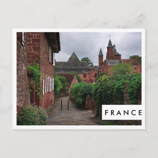 Collonges-la-Rouge, França — cartão postal branco (Frente)
