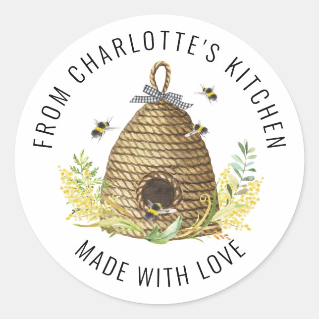 Colmeia de Abelha de Mel Doce como Etiqueta de Com (Frente)