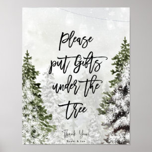 colocar presentes sob a árvore poster de Natal