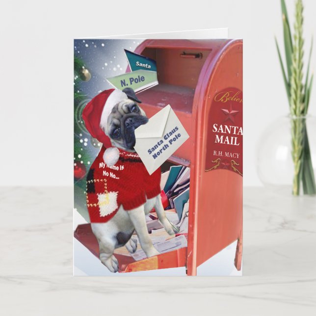 Colocar Uma Carta Aos Papais noeis Cartões De Nata (Frente)