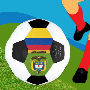 Colômbia personalizada, bandeira, bola de futebol 
