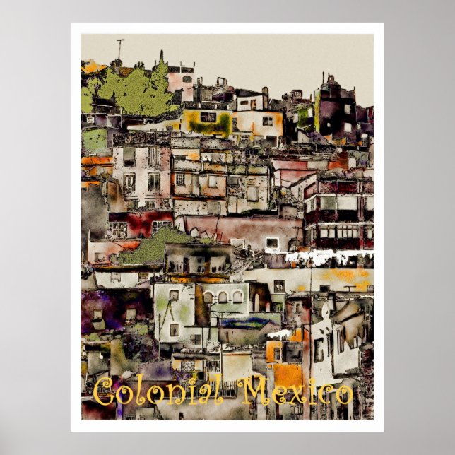 Colonial Mexico-Hilltown, poster (Frente)