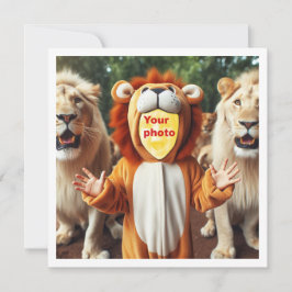 Coloque meu rosto na imagem, cartão de leões e cri