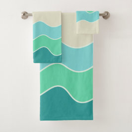 Coloque o conjunto da toalha do banho das ondas