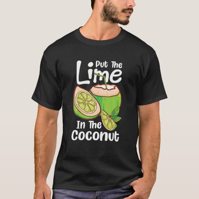 Coloque o limão na camisa casual de coco de Verão (Frente)