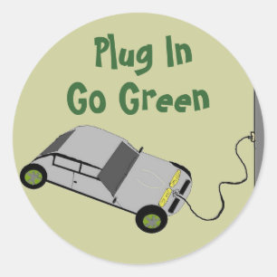 Coloque o Plug In, vá Verde - adesivos