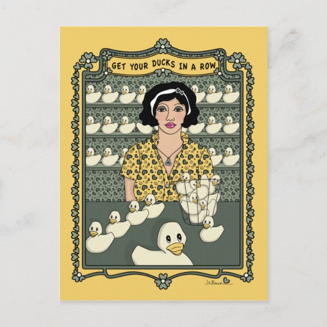 Coloque Seus Patos Em Um Cartão Postal Row_C_ (Frente)