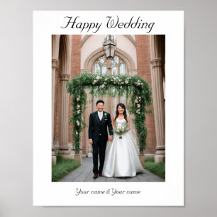 Coloque sua foto de casamento e seu nome na poster
