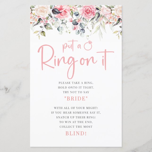 Coloque Um Anel No Chá de panela De Jogo (Frente)