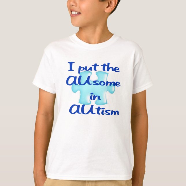 Coloquei o AUsome na camisa do autismo infantil (Frente)