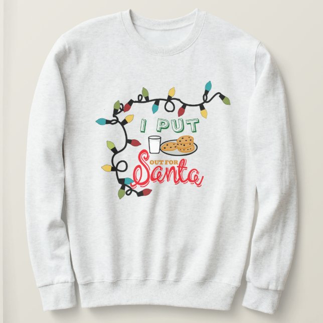 Coloquei para o Papai Noel - Moletom de Natal Engr (Frente do Design)