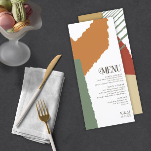 Color Block Wedding Menu Autumn ID740