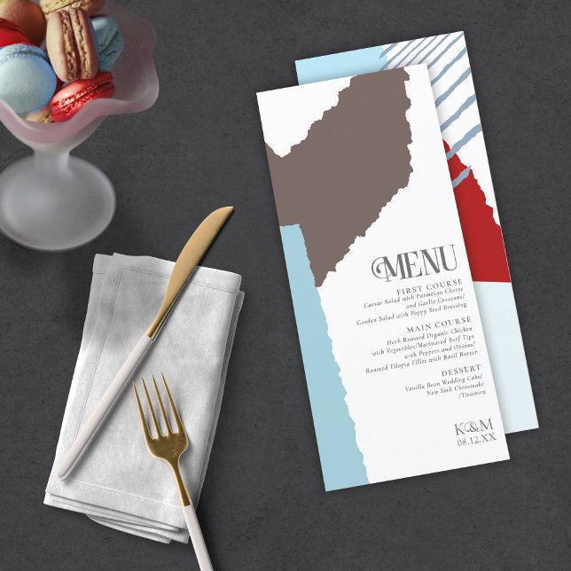 Color Block Wedding Menu Winter ID740 (Criador carregado)