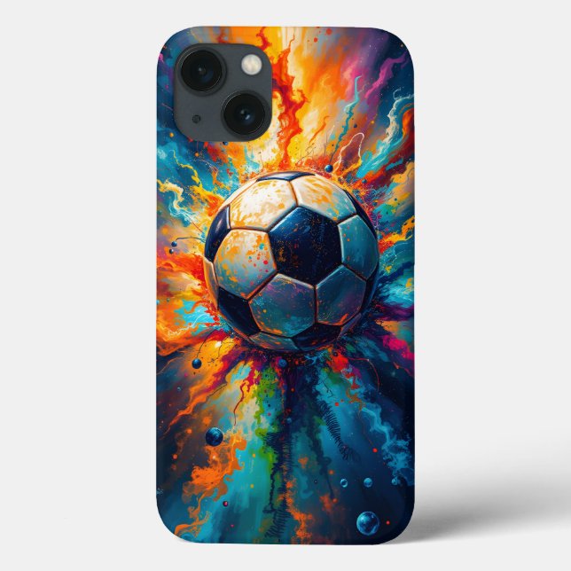 Color Explosion with Soccer Ball (Verso)