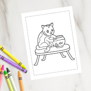 Color Me Cat e Fishbowl Cartões de Atividade pa
